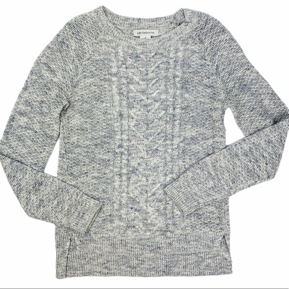 Liz Claiborne Textured Linen‎ Blend Marled Sweater